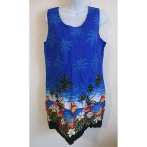 Pacific Legend Hawaiian Dress Size 2XL Made in Hawaii Parrots